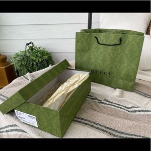 Gucci shoe box and gift bag